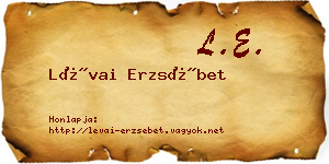 Lévai Erzsébet névjegykártya
